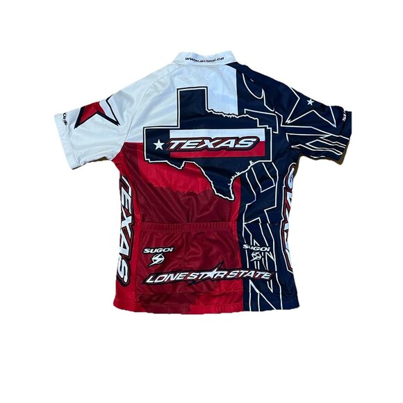Sugoi Mens Lone Star Texas Cycling Jersey Size Small Front Zip Back Pockets - Picture 2 of 4